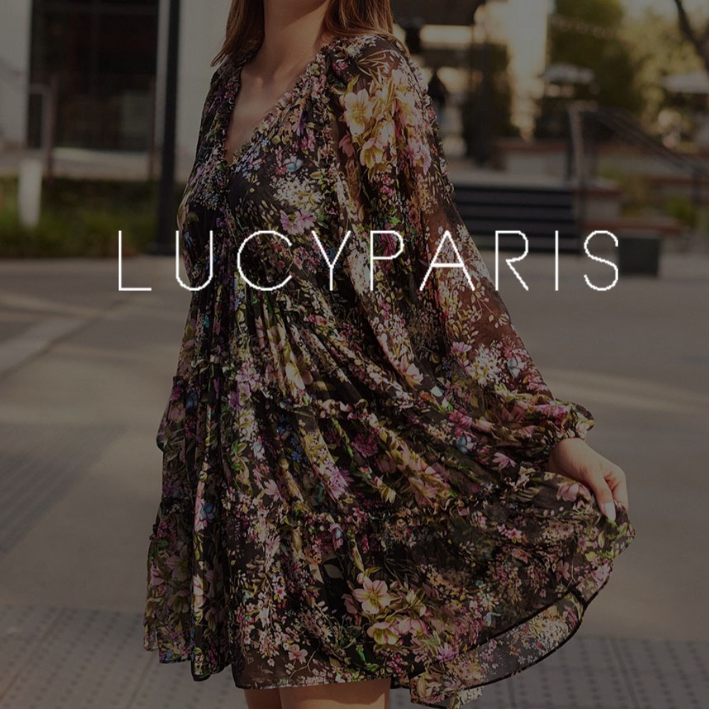 Lucy Paris Multicolor Floral Tiered Dress NWT Size XL - Picture 4 of 9